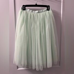 BHLDN Anthropologie Leena Mint Green Tulle Skirt